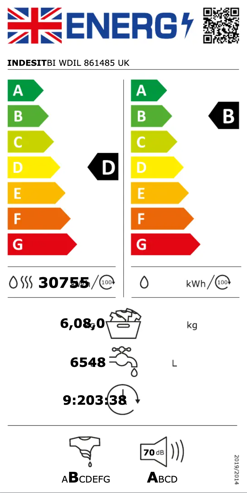 First page image of the manual for BI WDIL 861485 UK