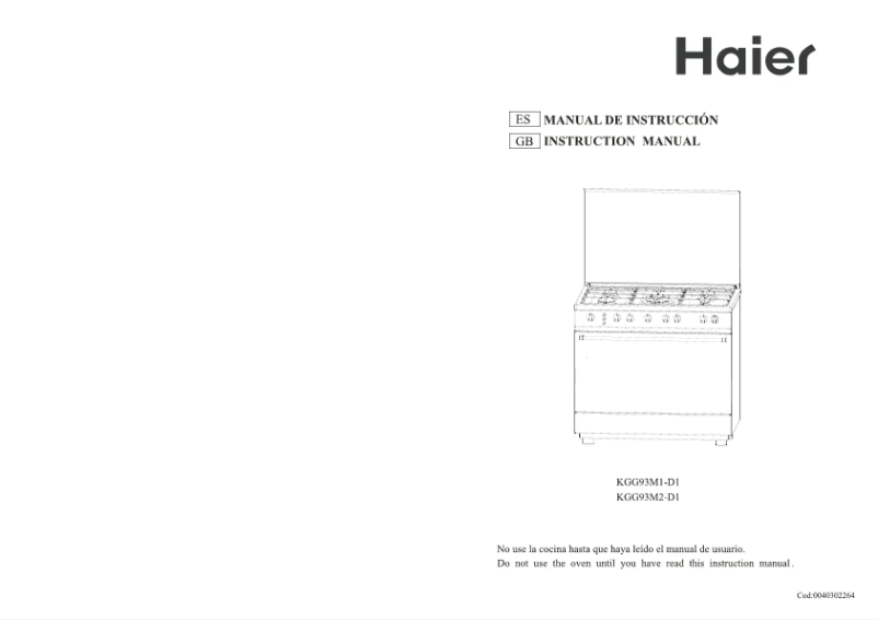 Page 1 of the manual User Manual Haier KGG93M1-D1
