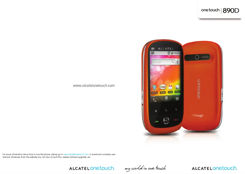 Page 1 of the manual User Manual Alcatel One Touch 890D