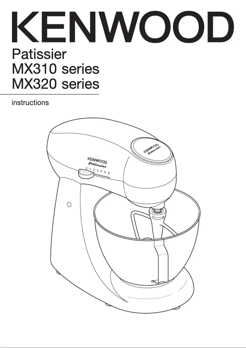 Page 1 of the manual User Manual Kenwood Patissier MX312