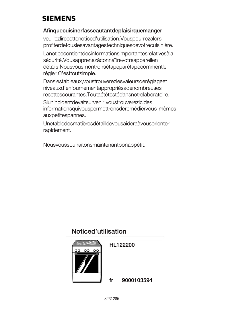 First page image of the manual for HL122200