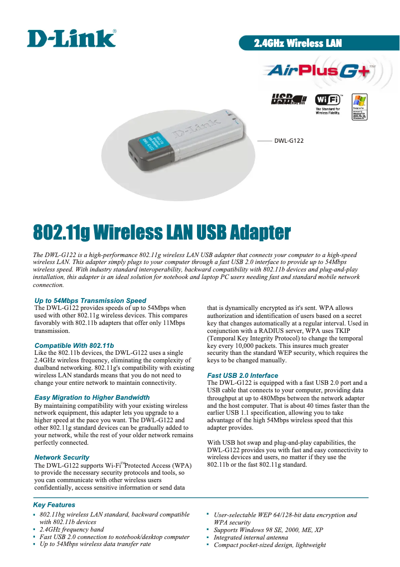 Page 1 of the manual Technical Sheet D-Link DSL-904