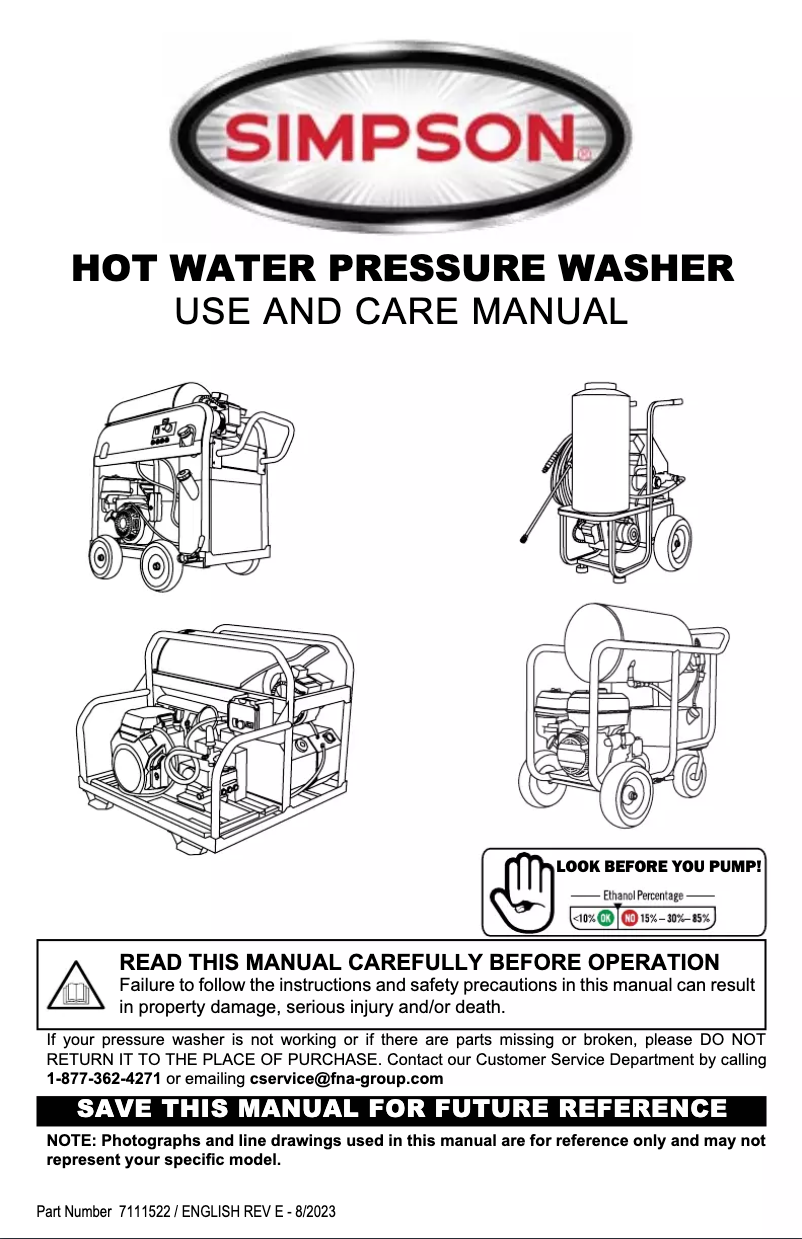 Page 1 of the manual User Manual Simpson Super Brute SB3555
