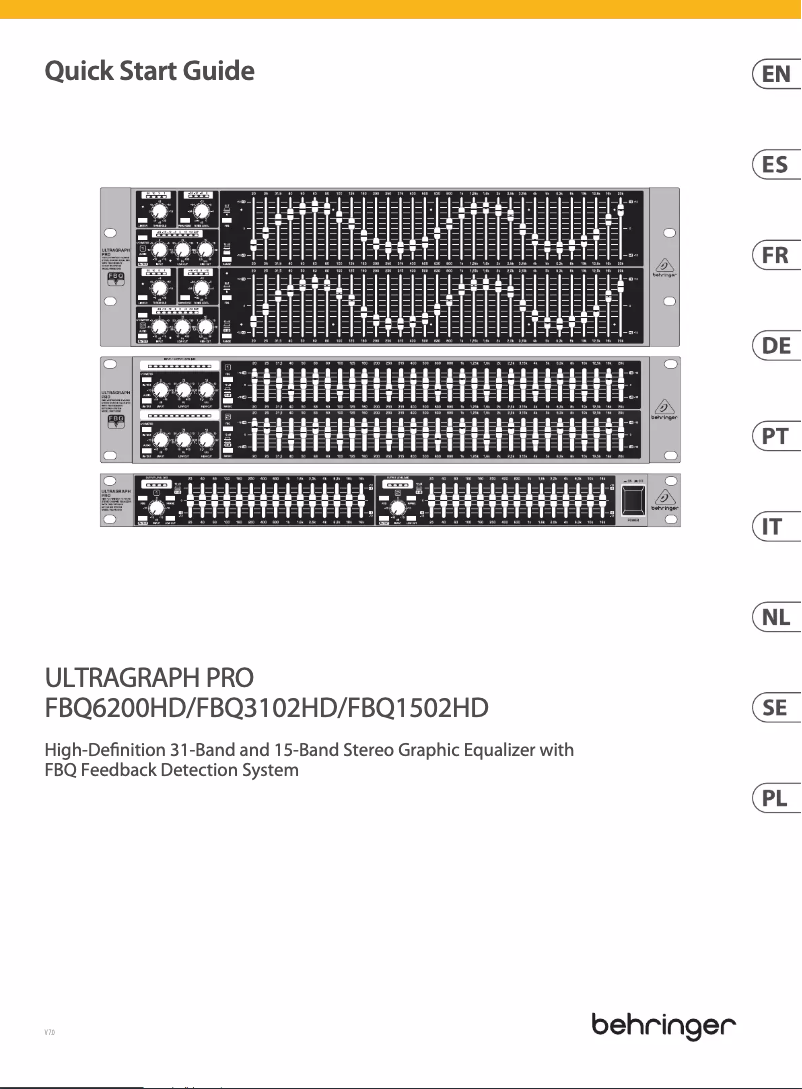 Page 1 of the manual Quick Start Guide Behringer Ultragraph Pro FBQ6200HD
