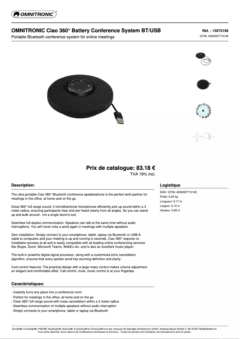 First page image of the manual for Ciao 360°