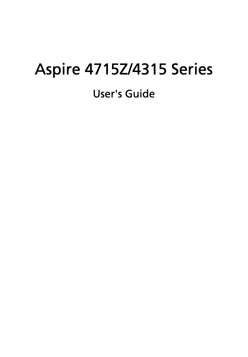 First page image of the manual for Aspire 4715Z
