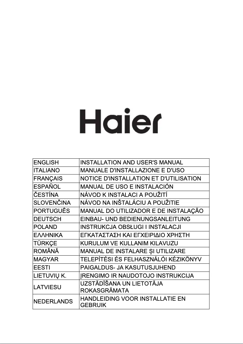Page 1 of the manual Instruction Manual Haier HADG9CBS4BWIFI