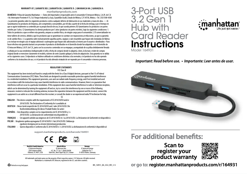 Image de la première page du manuel de l'appareil 164931