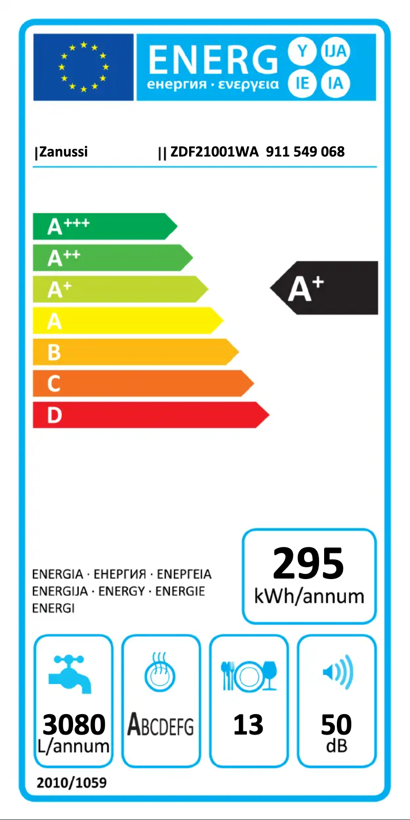 First page image of the manual for ZDF21001WA