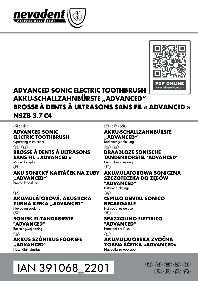 Page 1 of the manual User Manual Nevadent NSZB 3.7 C4