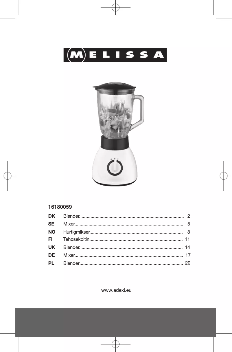 First page image of the manual for 16180059