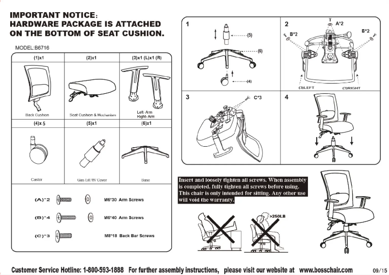 First page image of the manual for B6716