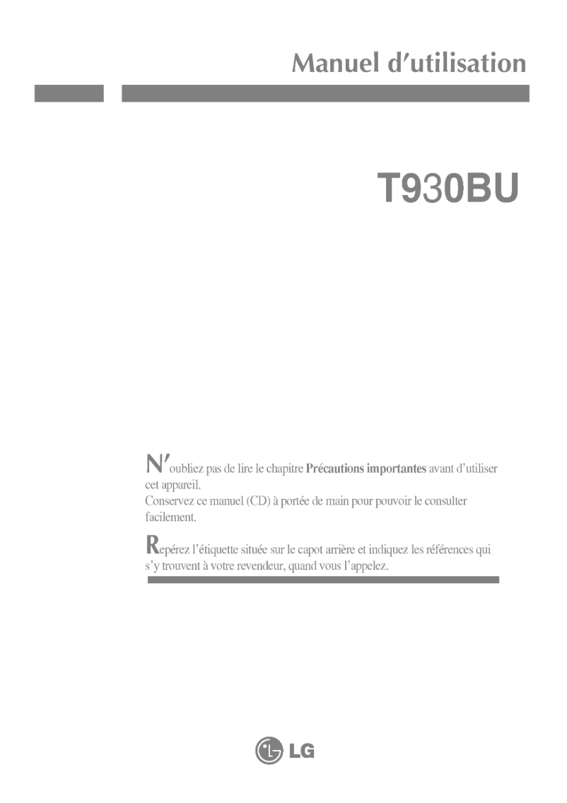 Page 1 of the manual User Manual LG T930BU