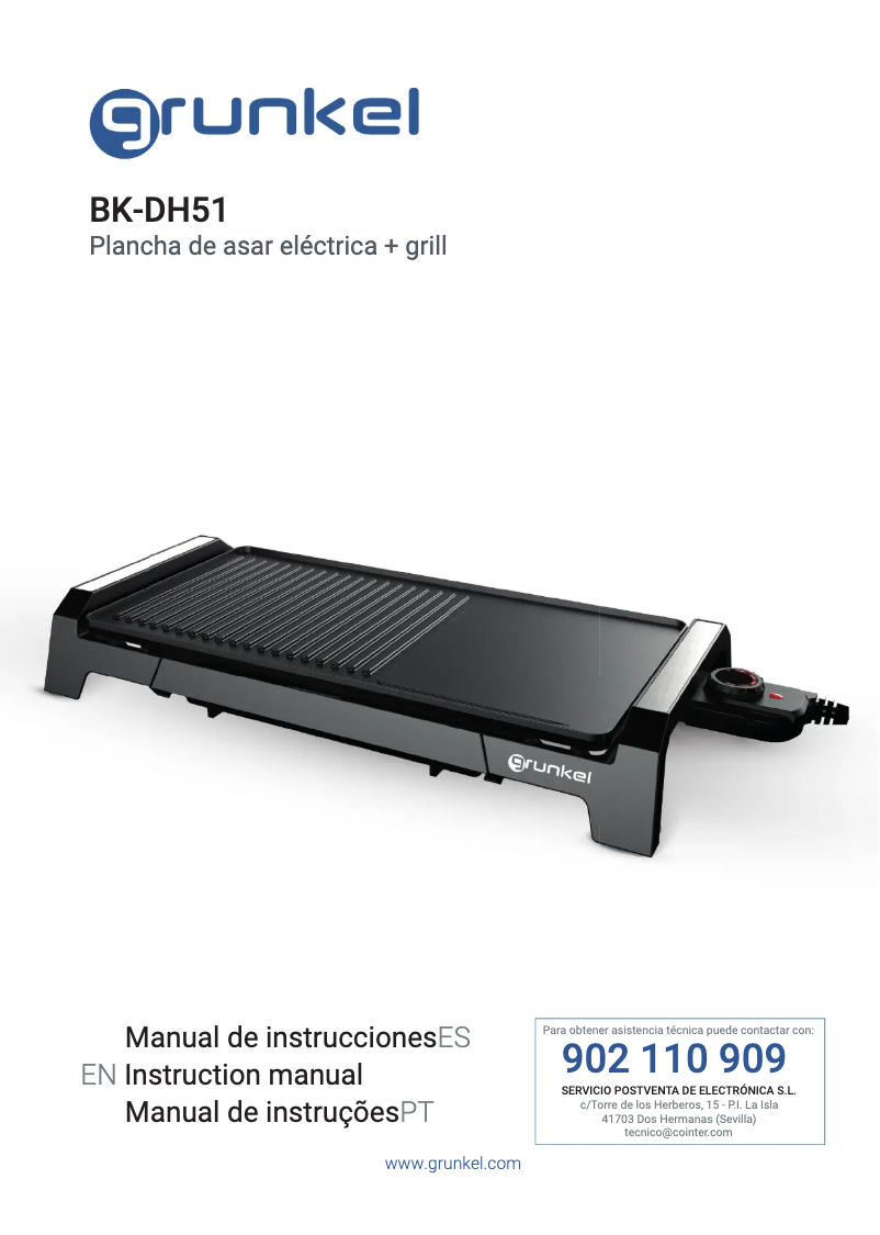 Page 1 of the manual User Manual Grunkel BK-DH51