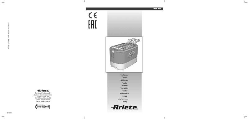 Page 1 of the manual User Manual Ariete 159