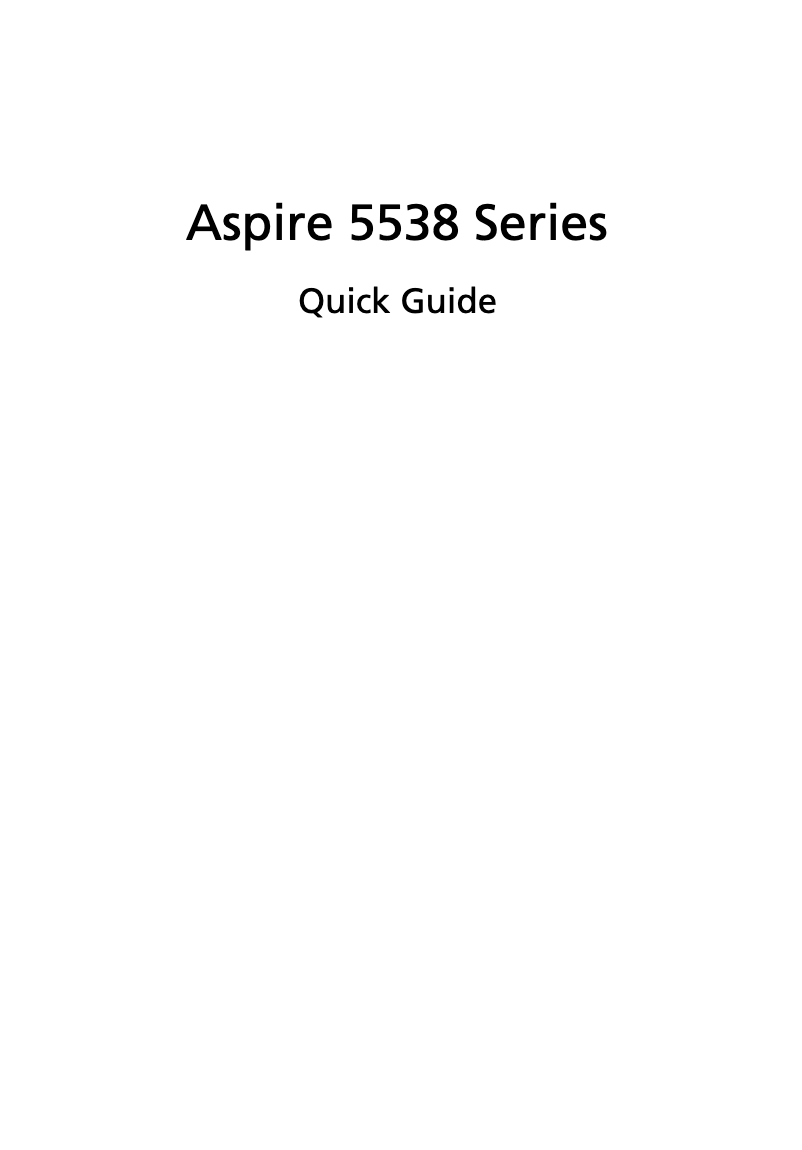 Page 1 of the manual User Manual Acer Aspire 5538