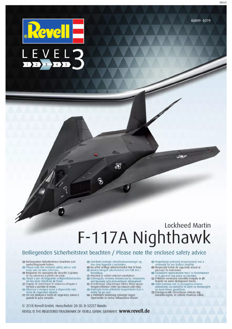 Page 1 of the manual User Manual Revell F-117A Nighthawk Stealth Fighter