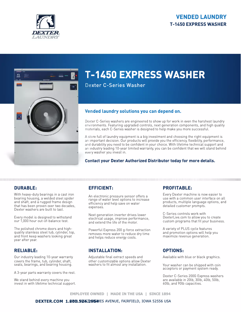 First page image of the manual for T-1450 Express