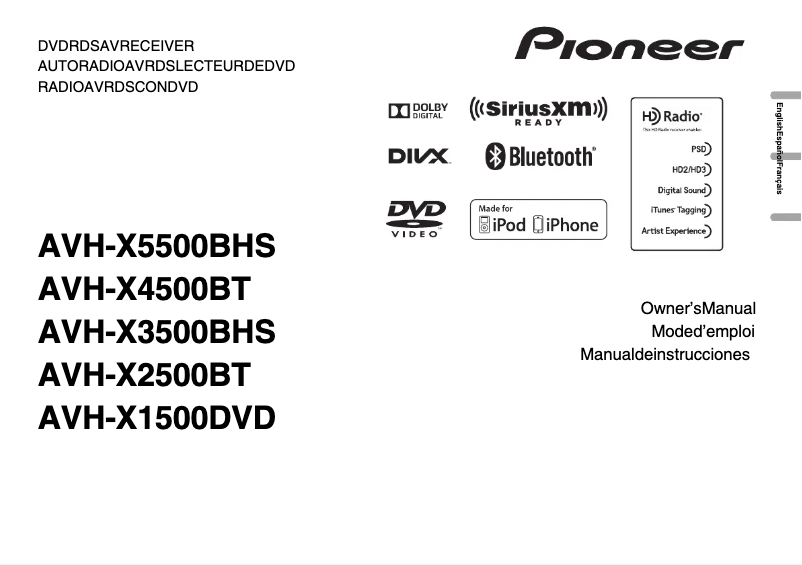 Page 1 of the manual User Manual Pioneer AVHX5500BHS