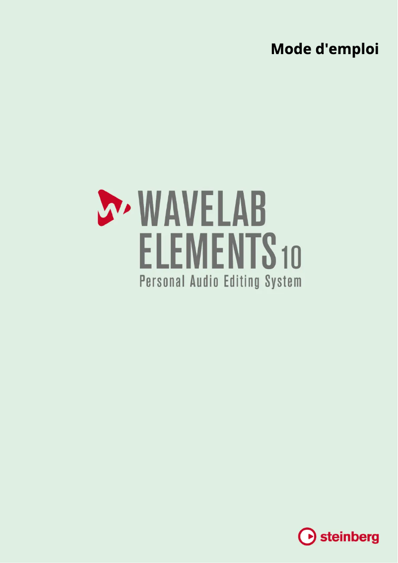 First page image of the manual for Wavelab Elements 10