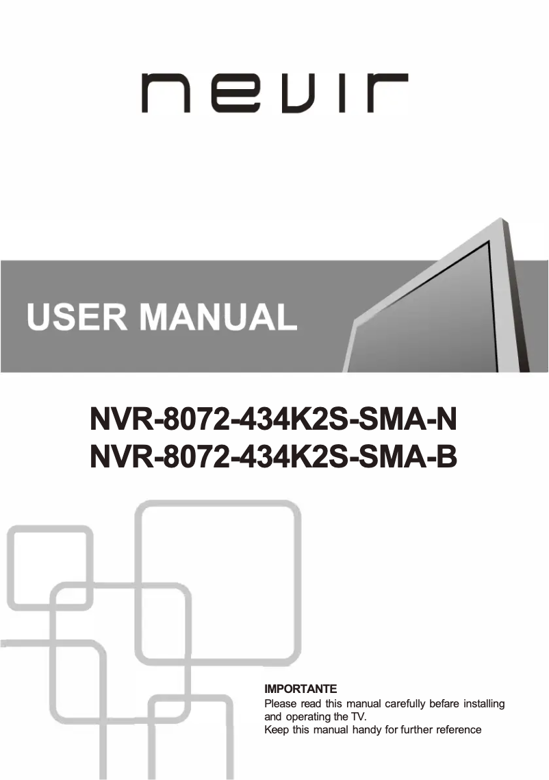 First page image of the manual for NVR-8072-434K2S-SMA-N