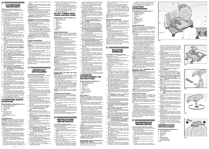 Page 1 of the manual User Manual Ariete SL2070
