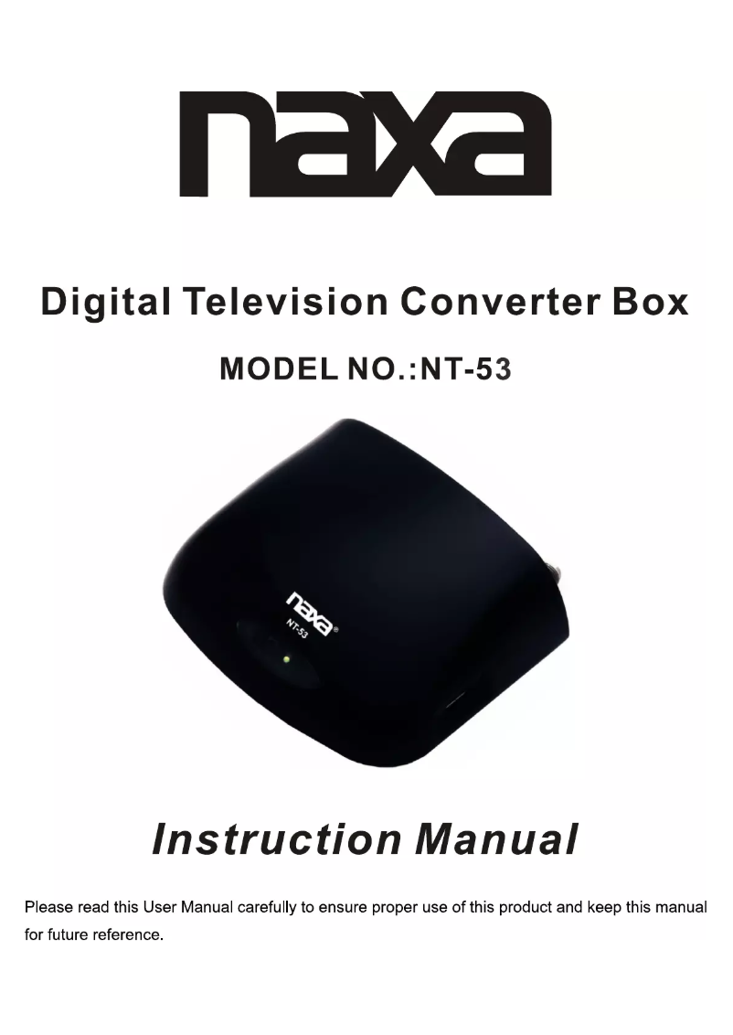 Page 1 of the manual User Manual Naxa NT-53