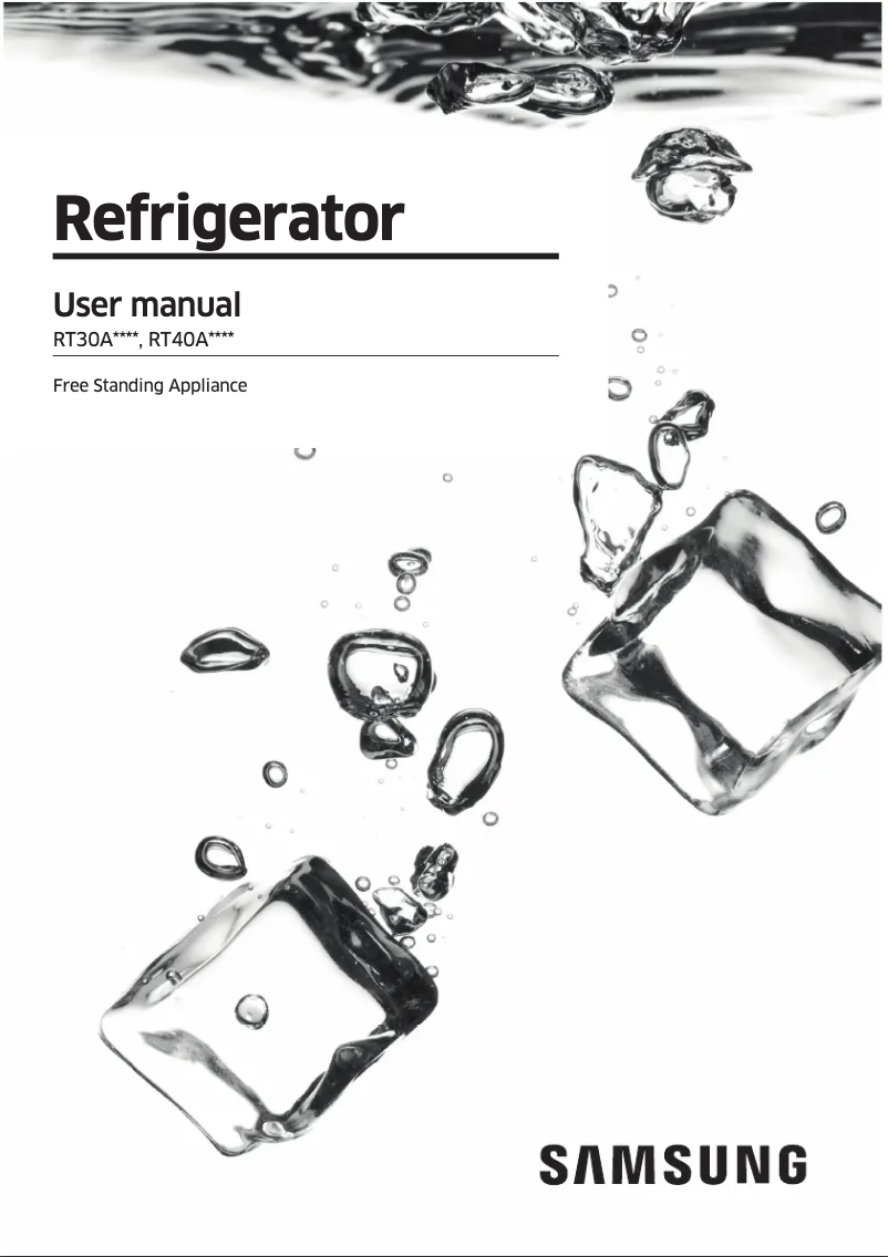 First page image of the manual for RT40A3310SA