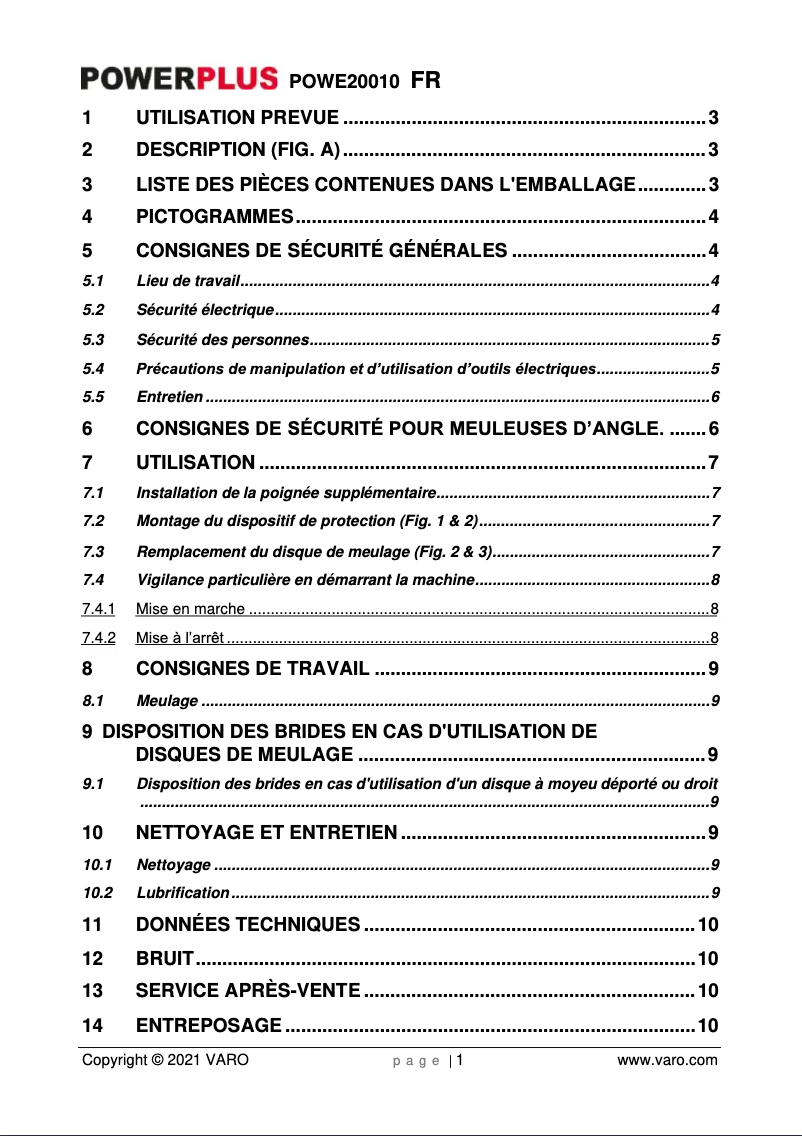 Page 1 of the manual User Manual PowerPlus POWE20010