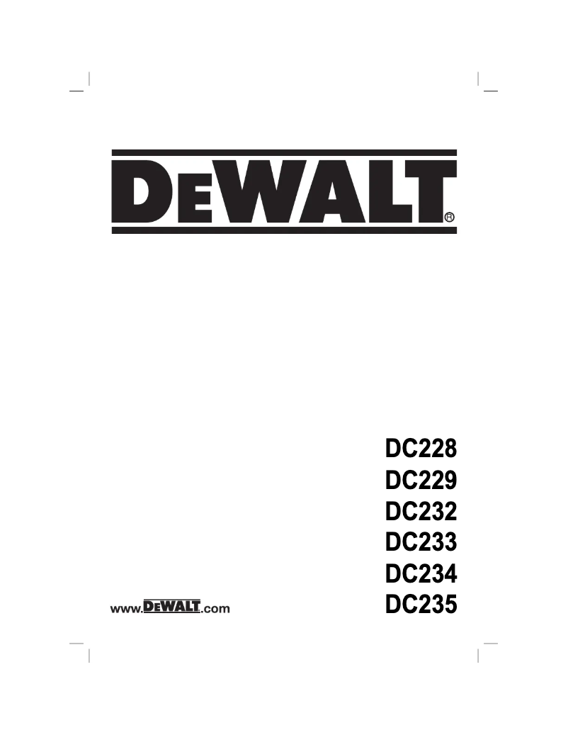 Page 1 of the manual User Manual DeWalt DC234