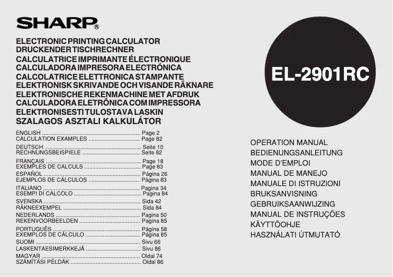 First page image of the manual for EL-2901RC
