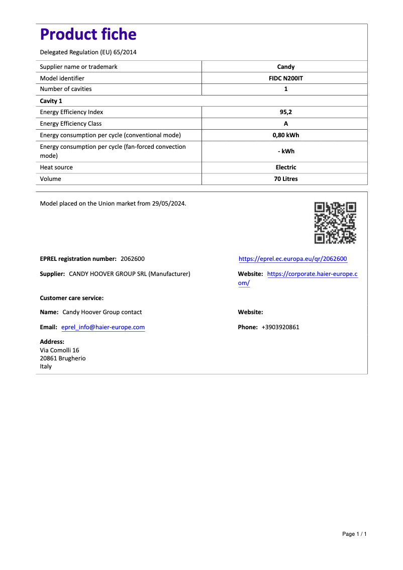 First page image of the manual for FIDC N200IT