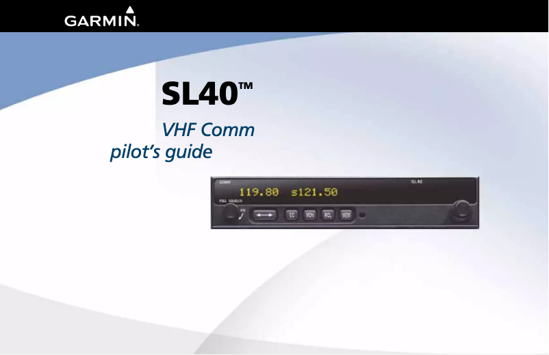 First page image of the manual for SL40