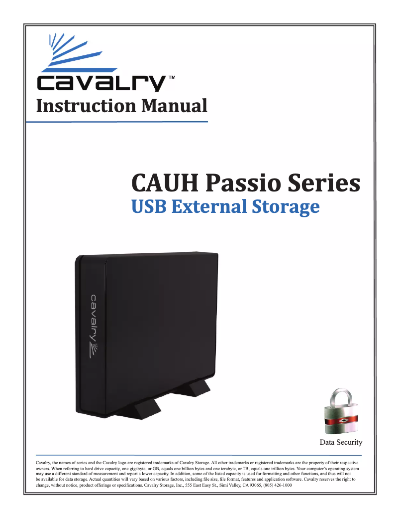Page 1 of the manual User Manual Cavalry CAUH3701T0