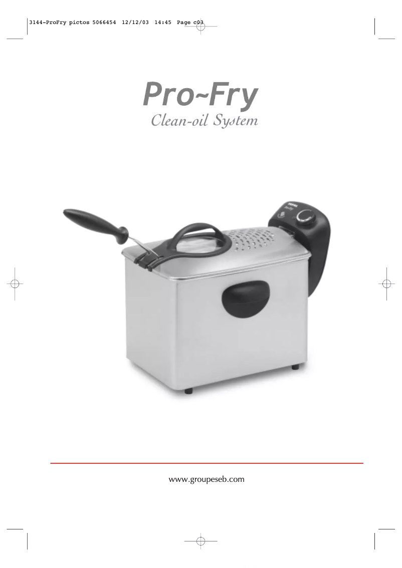 First page image of the manual for Pro-Fry FR400831