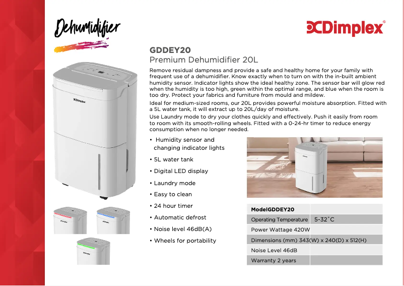 First page image of the manual for GDDEY20