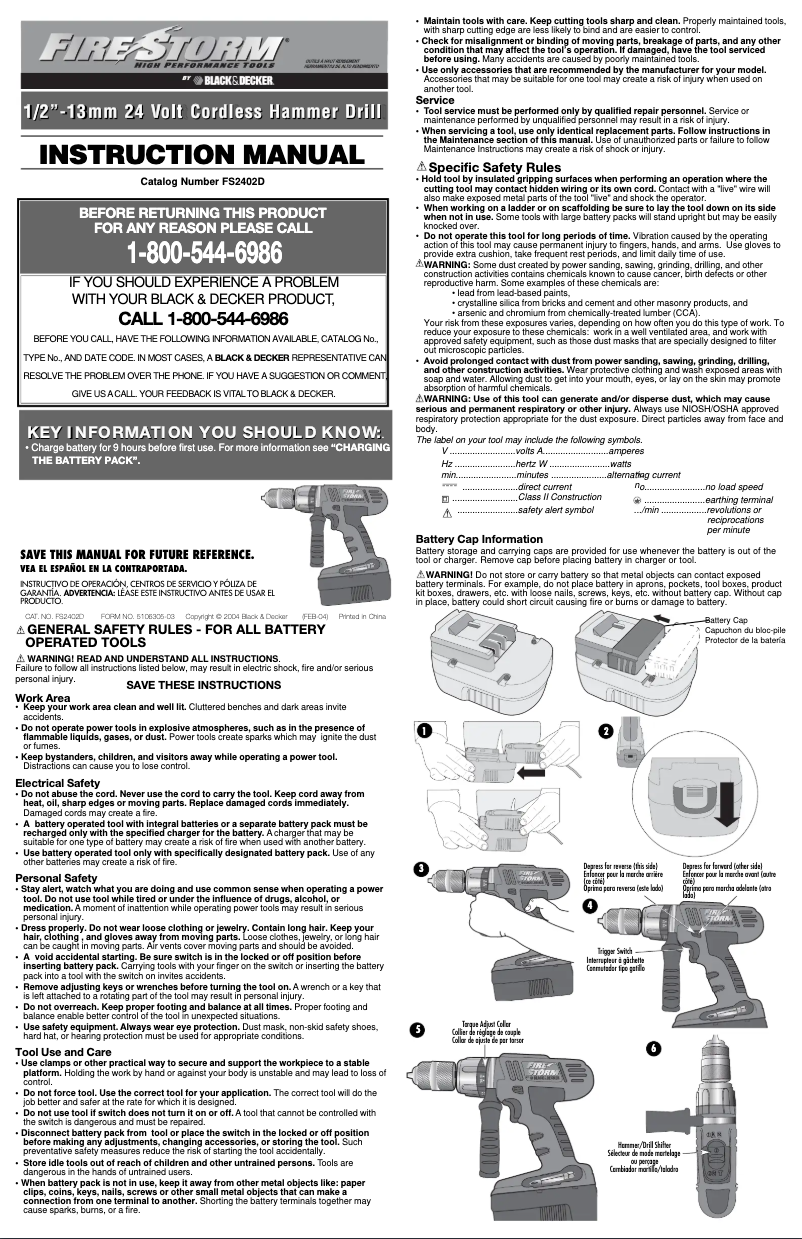 Page 1 of the manual User Manual Black & Decker FS2402D