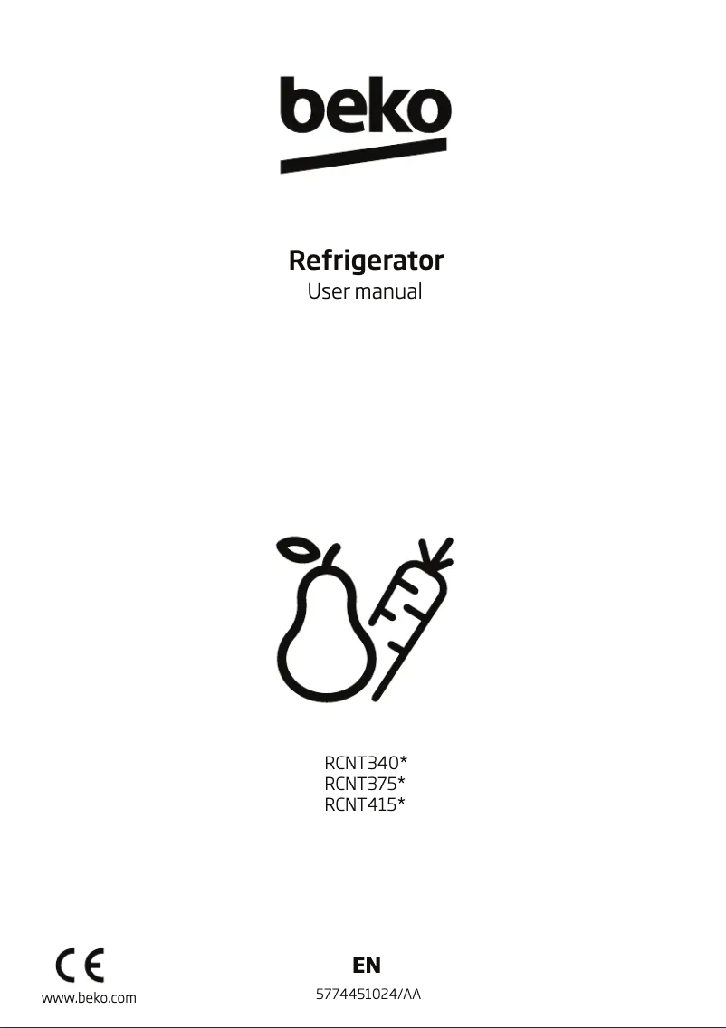 Page 1 of the manual User Manual Beko RCNT340I50VP