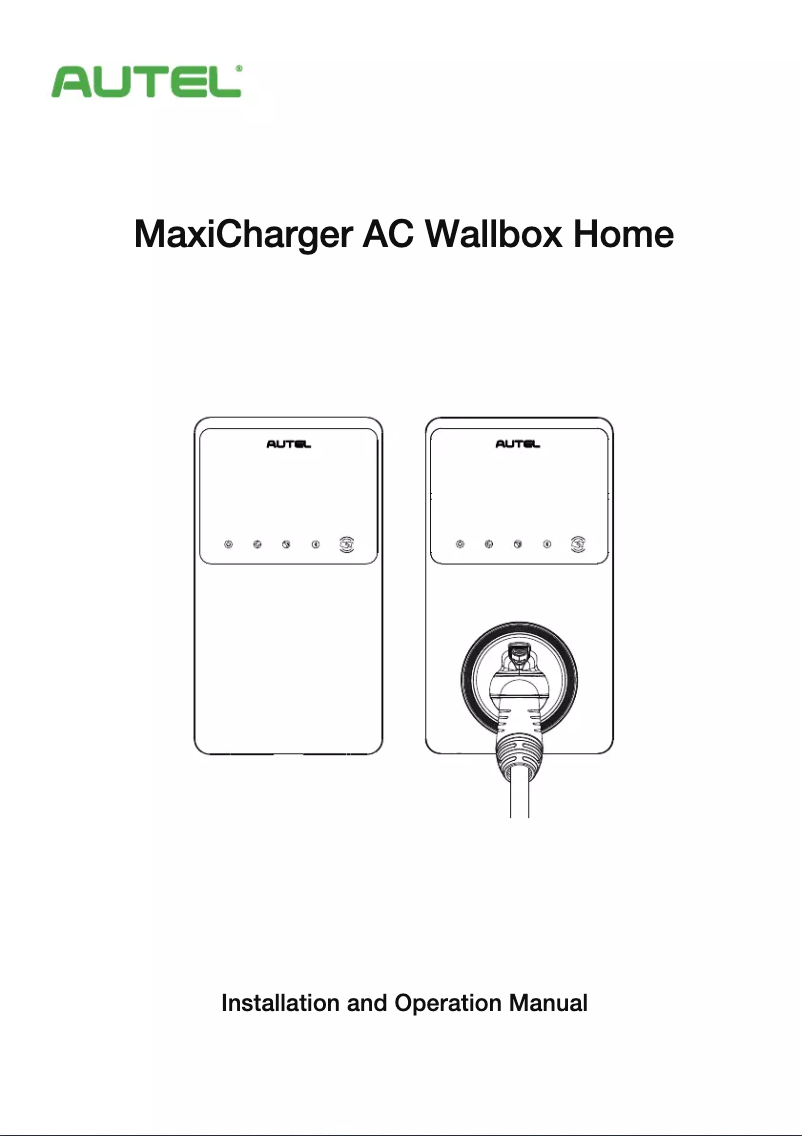 Page 1 of the manual User Manual Autel MaxiCharger AC Wallbox Home