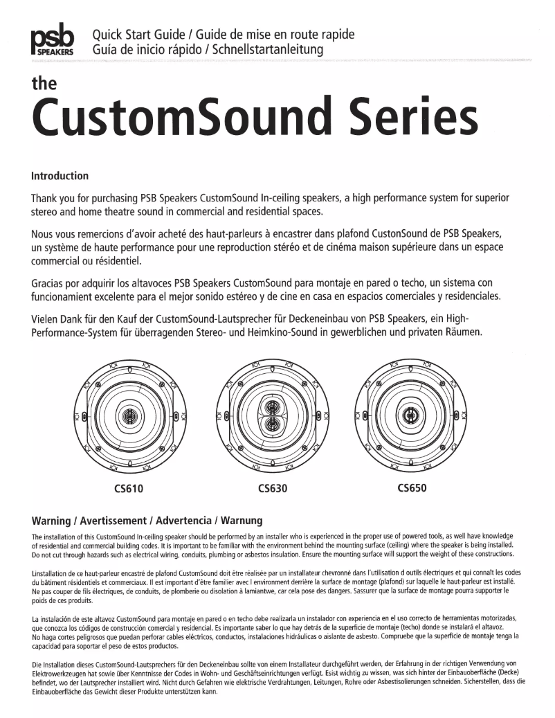 First page image of the manual for CS610