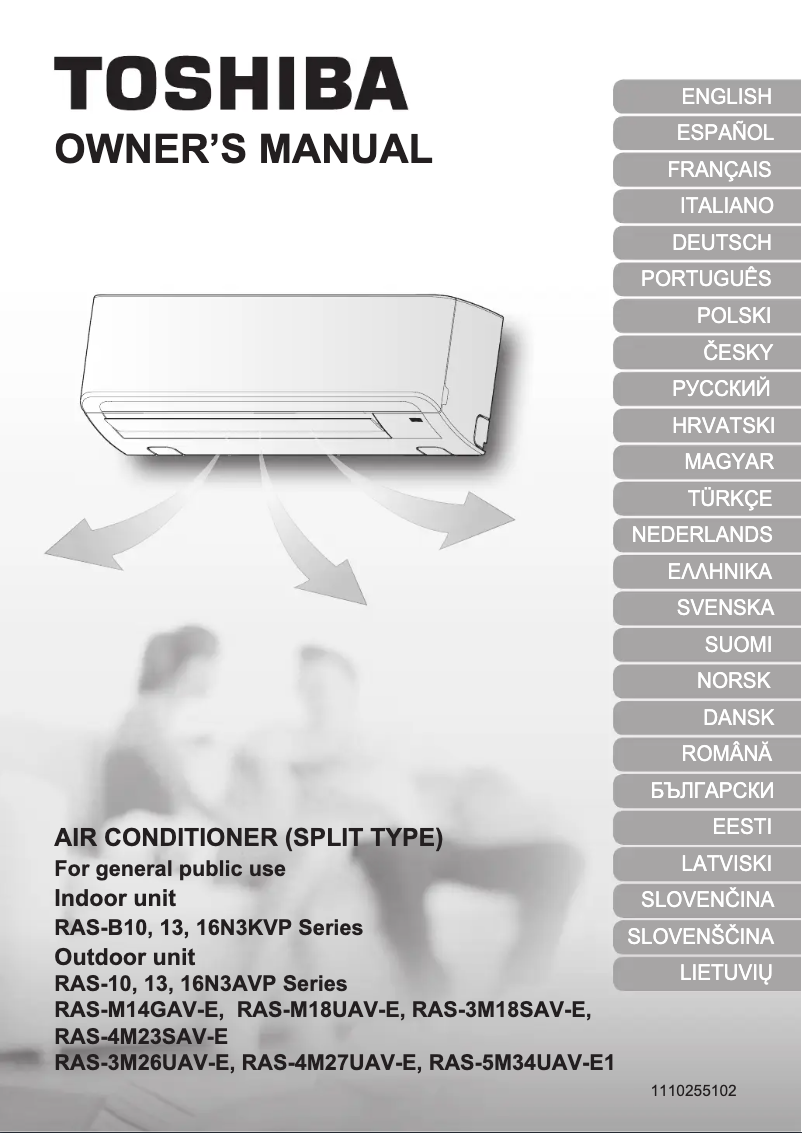 Page 1 de la notice Manuel utilisateur Toshiba RAS-4M27UAV