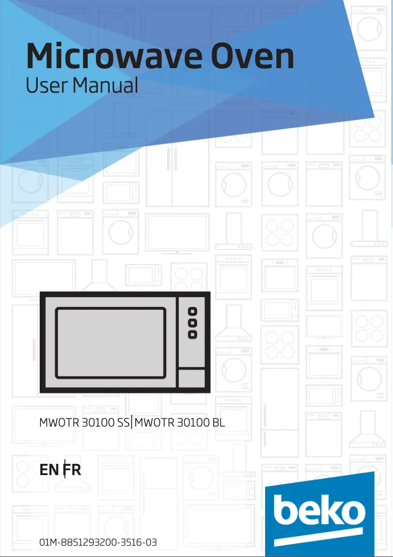 Page 1 of the manual User Manual Beko MWOTR30100SS