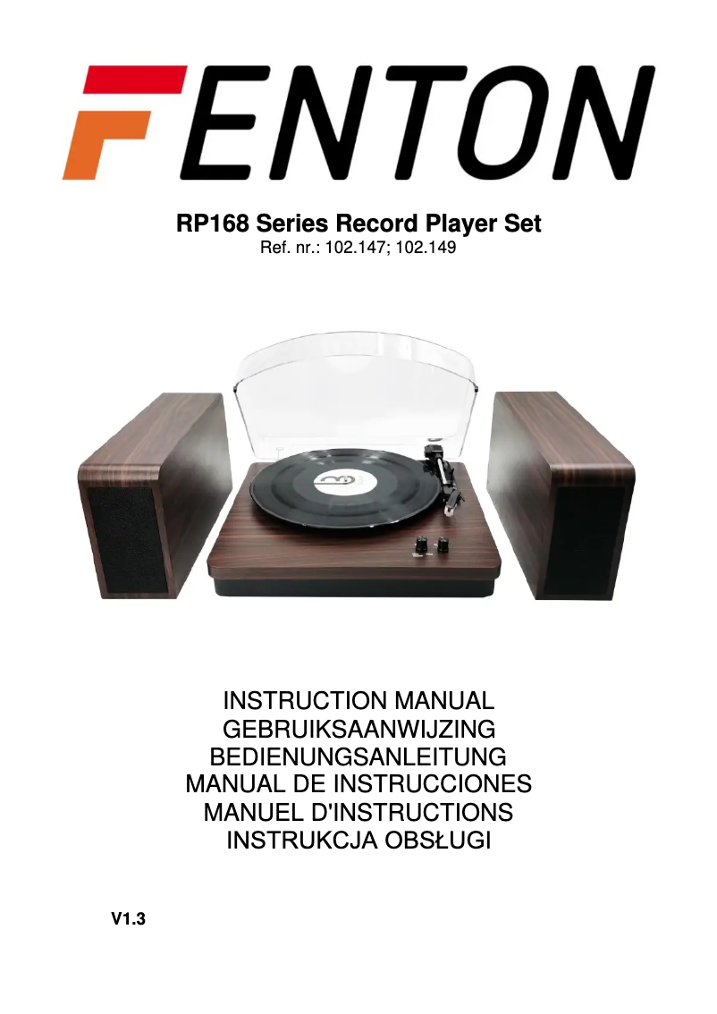 First page image of the manual for RP168W