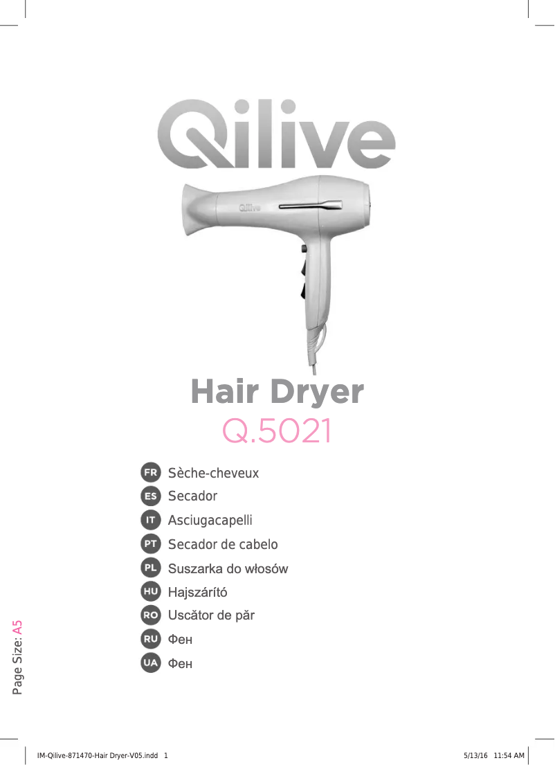 First page image of the manual for Q.5021