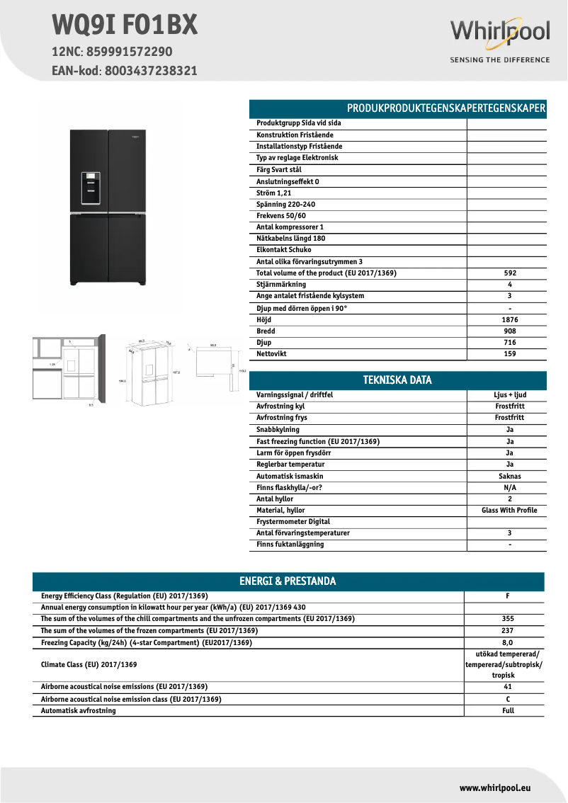 First page image of the manual for WQ9I FO1BX