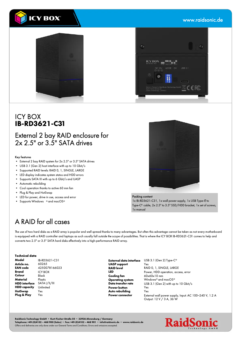 First page image of the manual for IB-RD3621-C31