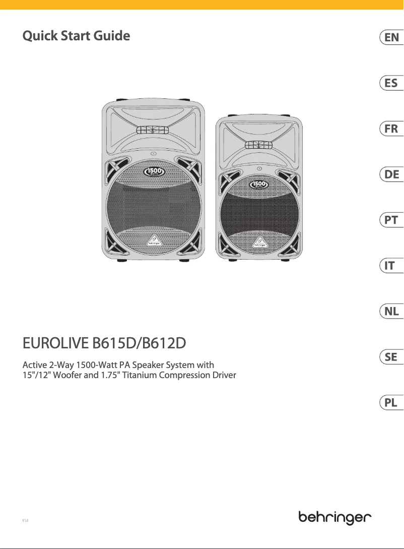 First page image of the manual for Eurolive B615D