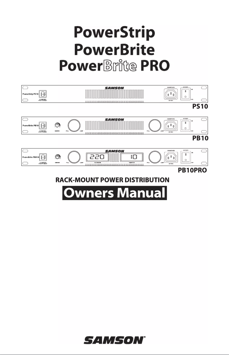 Page 1 of the manual User Manual Samson PB10PRO