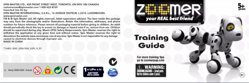 First page image of the manual for Zoomer