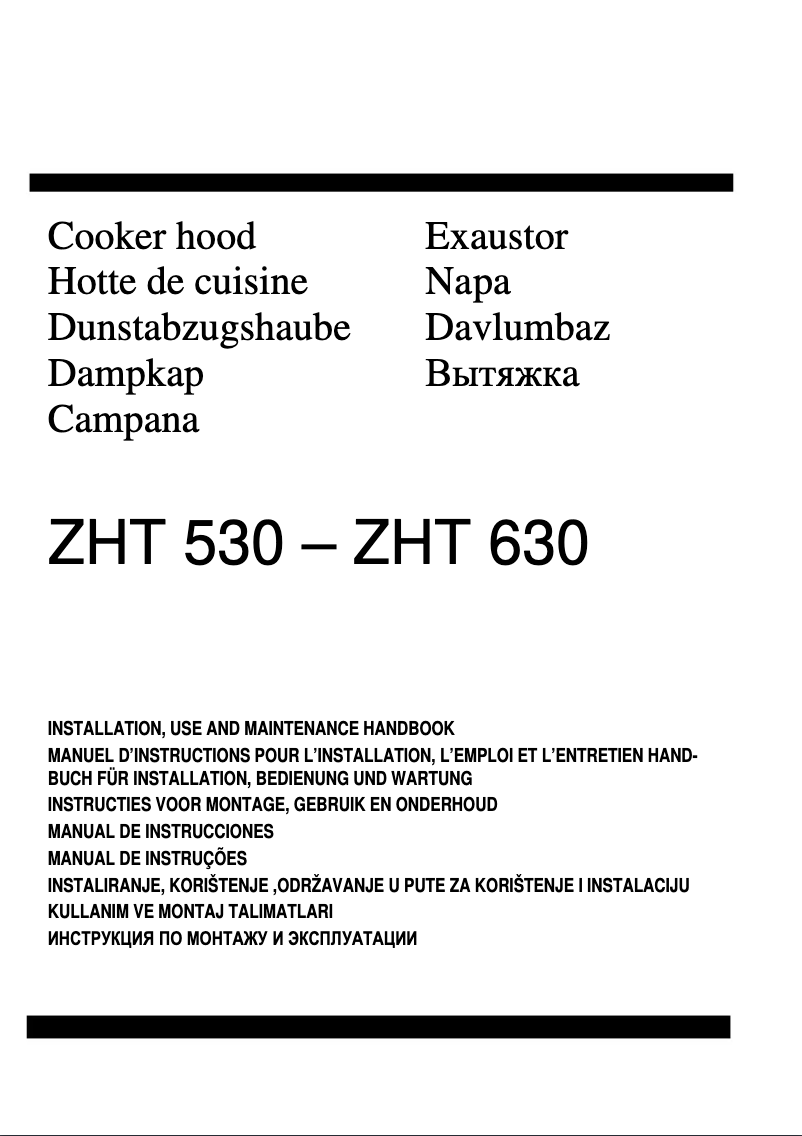 Page 1 of the manual User Manual Zanussi ZHT630M